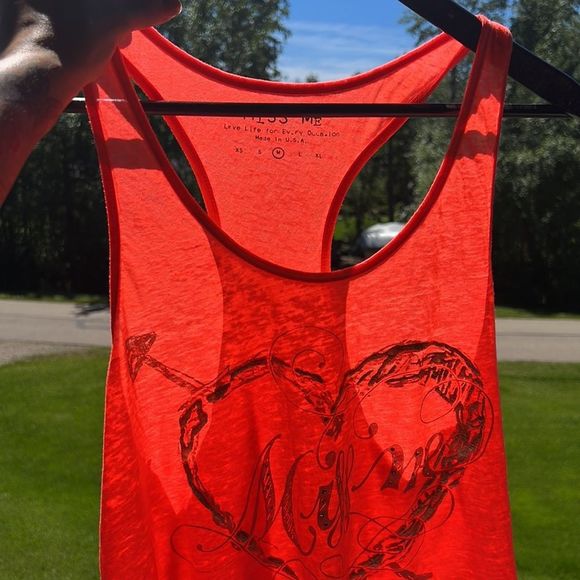 Miss Me neon paper thin tank top - Picture 4 of 5